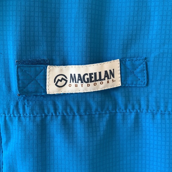 Chemise Magellan Outdoors Pêche - Taille 2XL, Grise, Manches Courtes, Coupe Classique Homme
